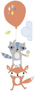 Xl - Fox And Raccoon Fly Away Väggklistermärken