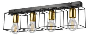 Taklampa MIKA 4xE27/60W/230V 61 cm svart/guld