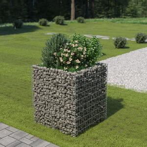 Planteringsgabion upphöjd galvaniserat stål 90x90x100 cm