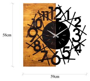 Väggklocka 59x58 cm 1xAA trä/metall