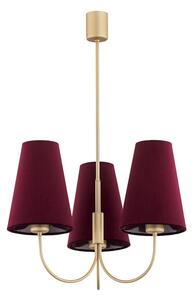 Argon 6270 - Pendelkrona SAFIANO 3xE27/15W/230V burgundy