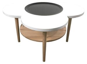 ELLA soffbord med bricka - Vit - Nordic (svart- och vitmönstrad)