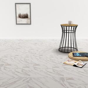 Självhäftande PVC-golvplankor 5,11 m² vit marmor