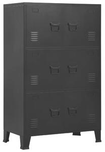 Dokumentskåp med 6 dörrar industriell svart 75x40x120 cm stål