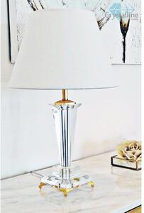 CHLOE bordslampa i kristall med vit skärm
