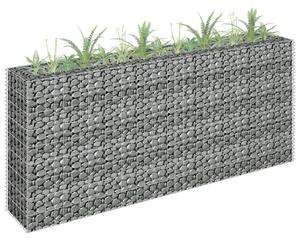 Planteringsgabion upphöjd galvaniserat stål 180x30x90 cm