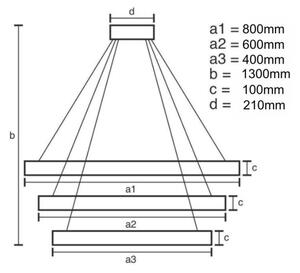 LED ljusreglerad ljuskrona på textilsladd LED/115W/230V 3000-6500K krom/guld + +Fjärrkontrol