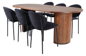 BIANCA Matbord 200x90 + 6 stolar