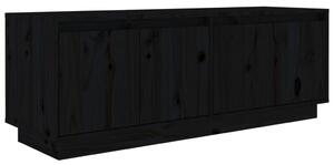 Tv-bänk svart 110x34x40 cm massiv furu