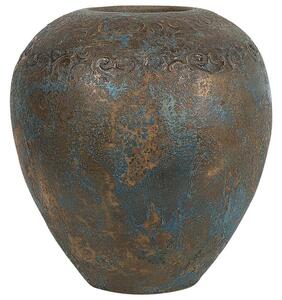 Blomvas keramik guld / turkos NIDA Beliani