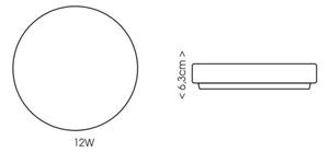 Ecolite W3090-12W - LED taklampa för badrum LIRA LED/12W/230V IP44