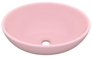 Lyxigt ovalt handfat matt rosa 40x33 cm keramik