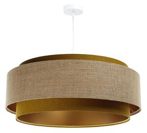 Ljuskrona på vajer DOBLO 1xE27/60W/230V diameter 60 cm guld/beige