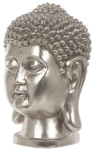 Dekorativ figur 41 cm silver BUDDHA Beliani