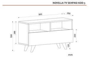 TV-bänk NOVELLA 50,6x90 cm vit/brun