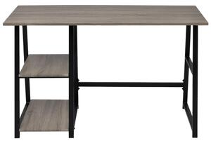 Skrivbord med 2 hyllor grå/ek