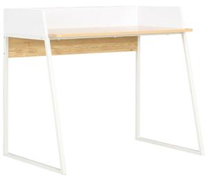 Skrivbord vit och ek 90x60x88 cm