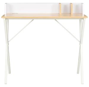 Skrivbord vit och naturlig 80x50x84 cm