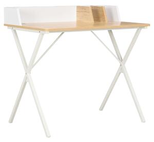 Skrivbord vit och naturlig 80x50x84 cm