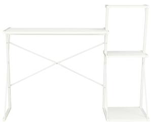 Skrivbord med hylla vit 116x50x93 cm