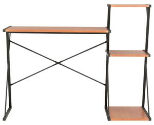 Skrivbord med hylla svart och brun 116x50x93 cm