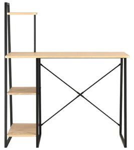 Skrivbord med hyllenhet svart och ek 102x50x117 cm