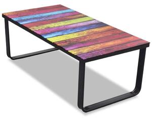 Soffbord med regnbågstryck glasskiva