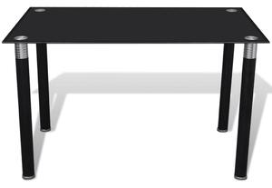 Matbord med bordsskiva i glas svart