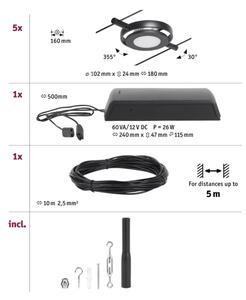 Paulmann 94418 - KIT 5xLED/4,5W Spotlight ROUNDMAC 230V svart