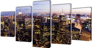 Uppsättning väggbonader på duk: New Yorks horisont 200 x 100 cm