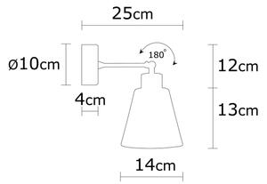 Vägg spotlight MANAVGAT 1xE27/100W/230V