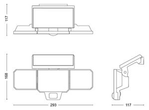 Philips - LED Solcell väggstrålkastare med sensor NYSIL 3xLED/8,7W/3,7V IP65