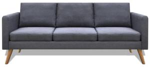 Soffa 3-sits tyg mörkgrå