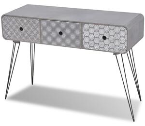 Konsolbord med 3 lådor grå