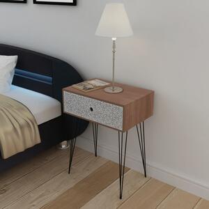 Sängbord med 1 låda rektangulär brun