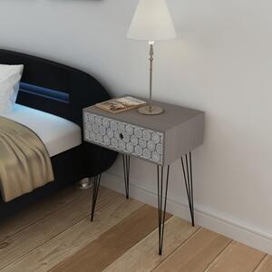 Sängbord med 1 låda rektangulär grå