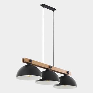 Ljuskrona med upphängningsrem OSLO 3xE27/60W/230V svart /trä