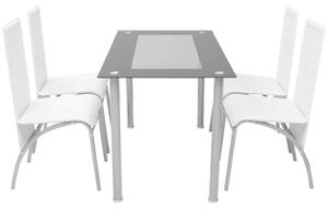 Matbord och stolar 5 delar vit