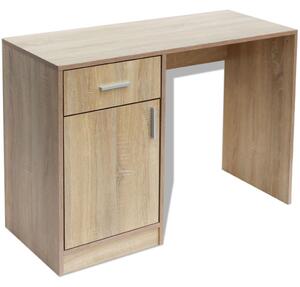 Skrivbord med låda och skåp ek 100x40x73 cm
