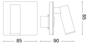 Ideal Lux - LED väggspotlight LITE LED/3W/230V svart