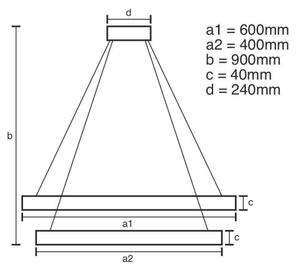 LED ljusreglerad ljuskrona på textilsladd LED/70W/230V 3000-6500K + fjärrkontroll