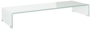 TV-bord glas vit 90x30x13 cm