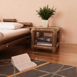 Sängbord 40x40x40 cm bambu mörkbrun