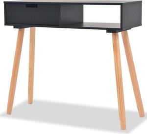 Konsolbord massiv furu 80x30x72 cm svart
