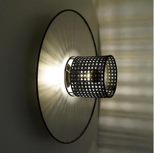 Duolla - Vägglampa TOKYO RATTAN 1xE27/15W/230V diameter 50 cm silver/svart