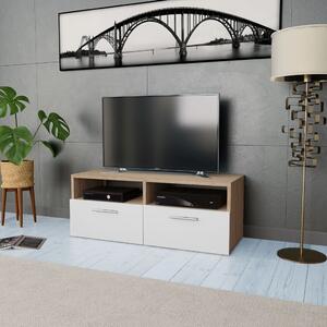 TV-möbel spånskiva 95x35x36 cm ek och vit