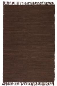 Handvävd matta Chindi bomull 80x160 cm brun