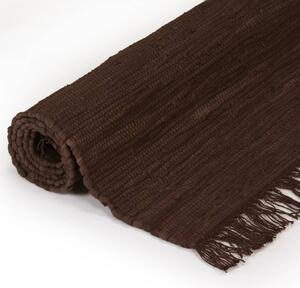 Handvävd matta Chindi bomull 160x230 cm brun