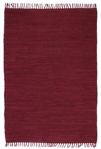 Handvävd matta Chindi bomull 120x170 cm vinröd