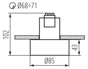 Kanlux 27576 - Infälld Belysning MINI RITI 1xGU10/25W/230V vit/guld